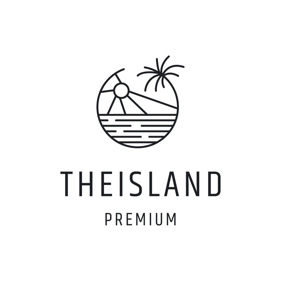 la plantilla de diseño plano del icono del logotipo de la isla vector