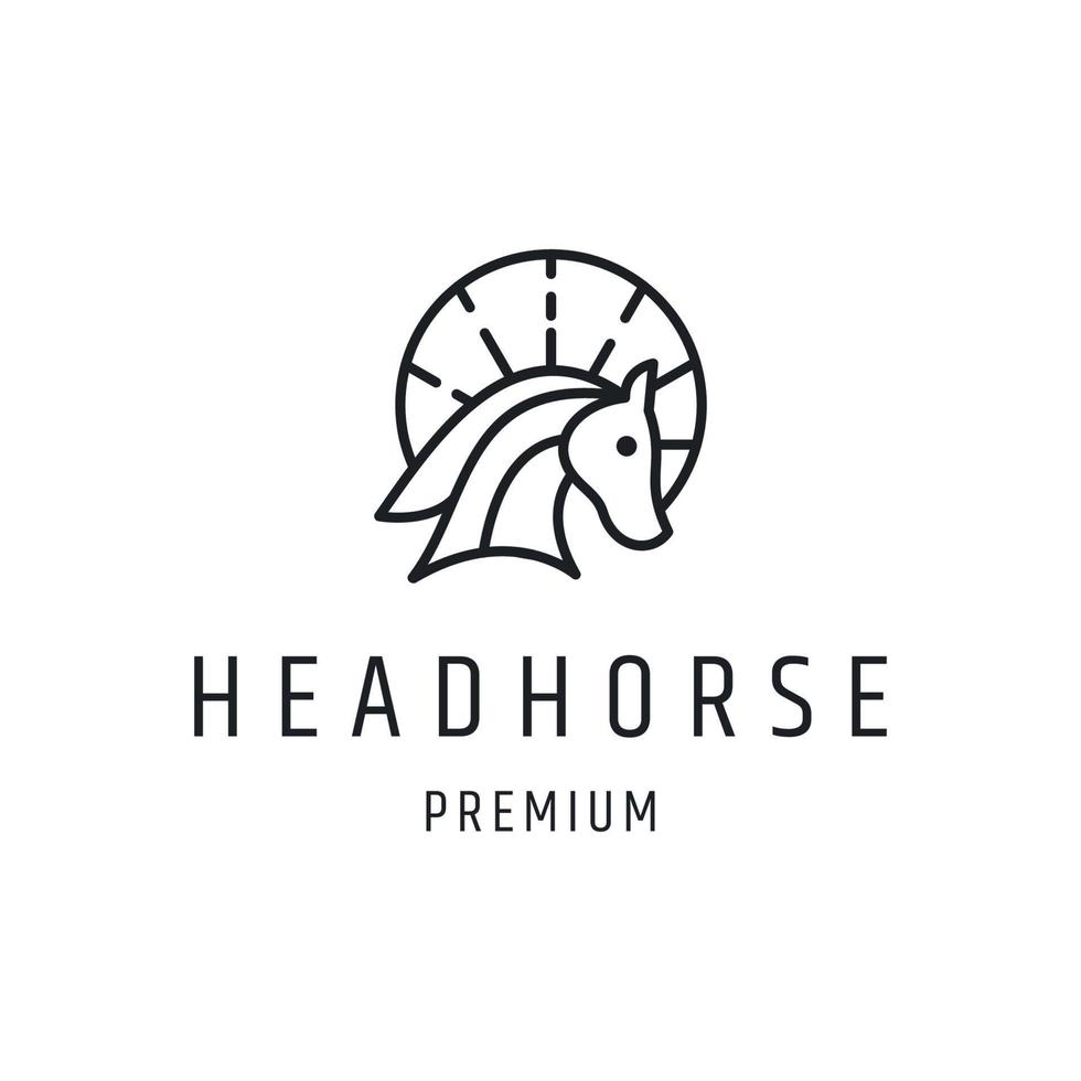 plantilla de diseño plano de icono de logotipo de cabeza de caballo vector