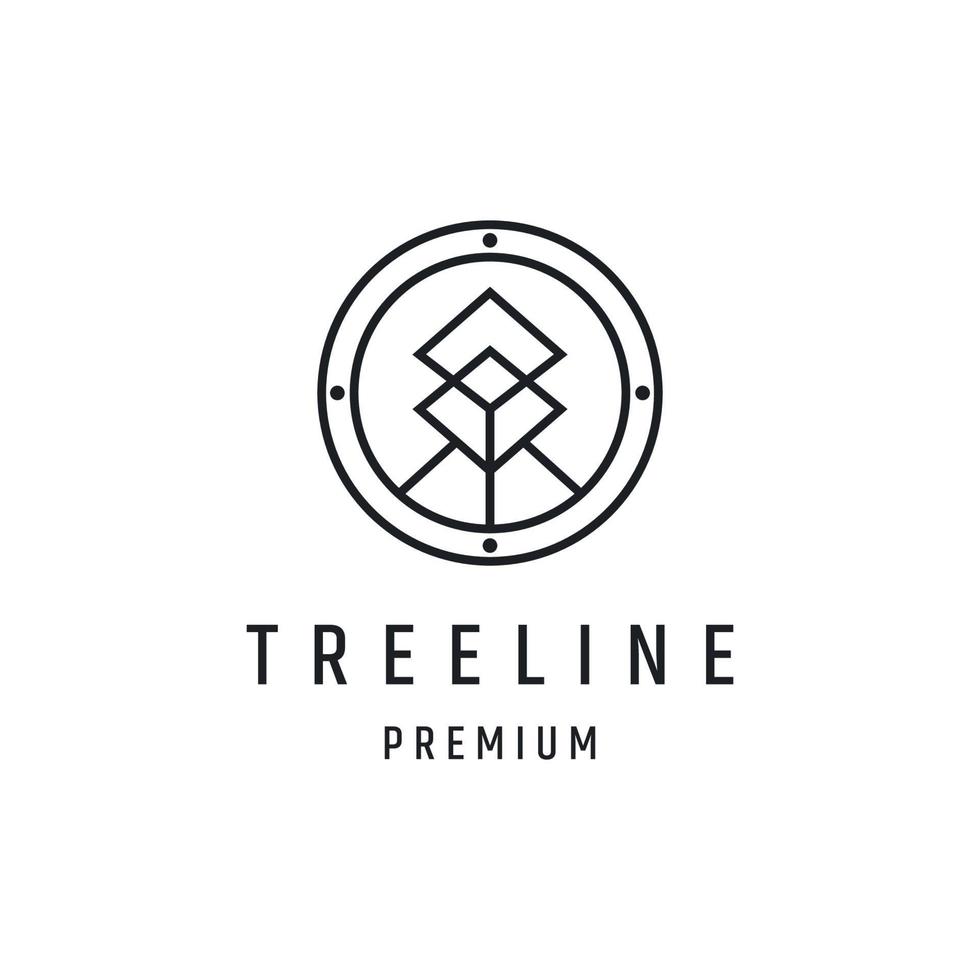 Tree Abstract logo linear style icon on white backround vector