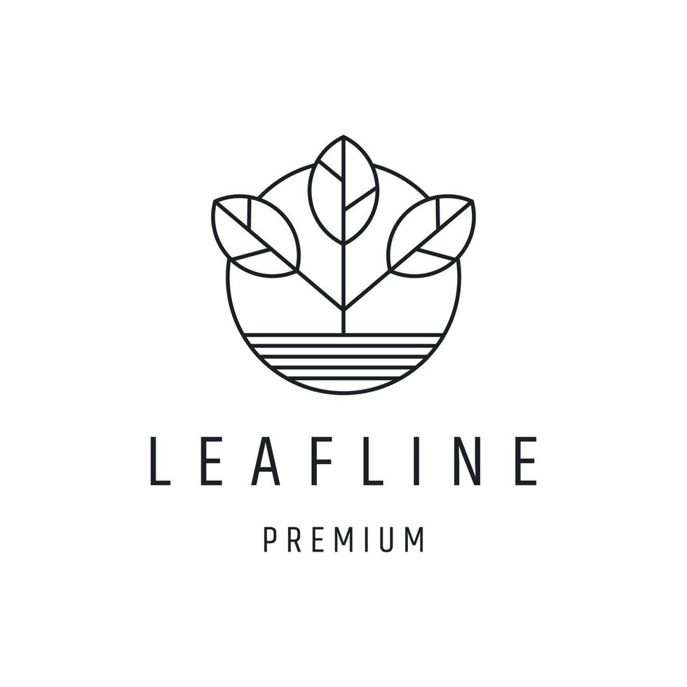 Leaf logo linear style icon on white backround vector
