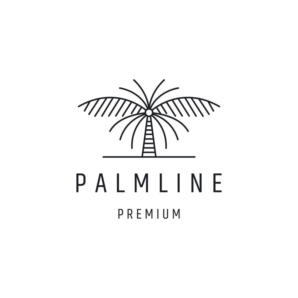 Palm Logo design with Line Art On White Backround vector