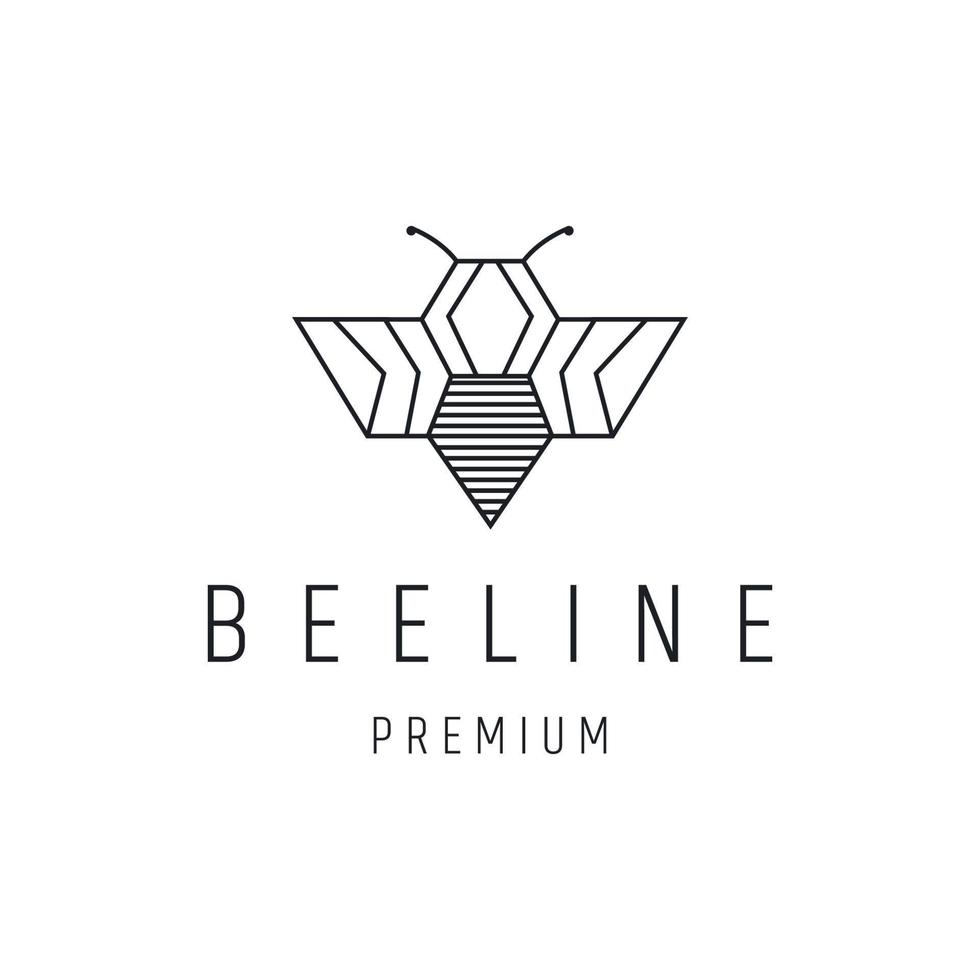 Bee logo linear style icon on white backround vector