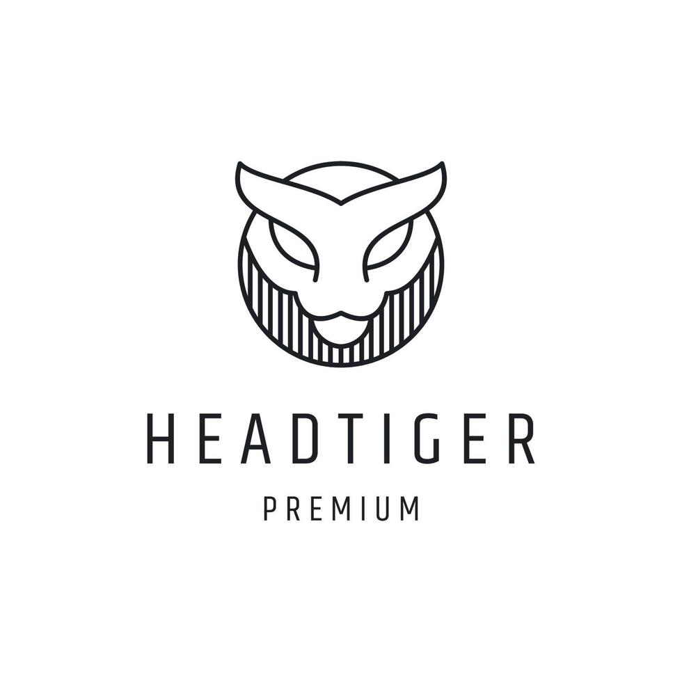 Head Tiger Logo design with Line Art On White Backround vector