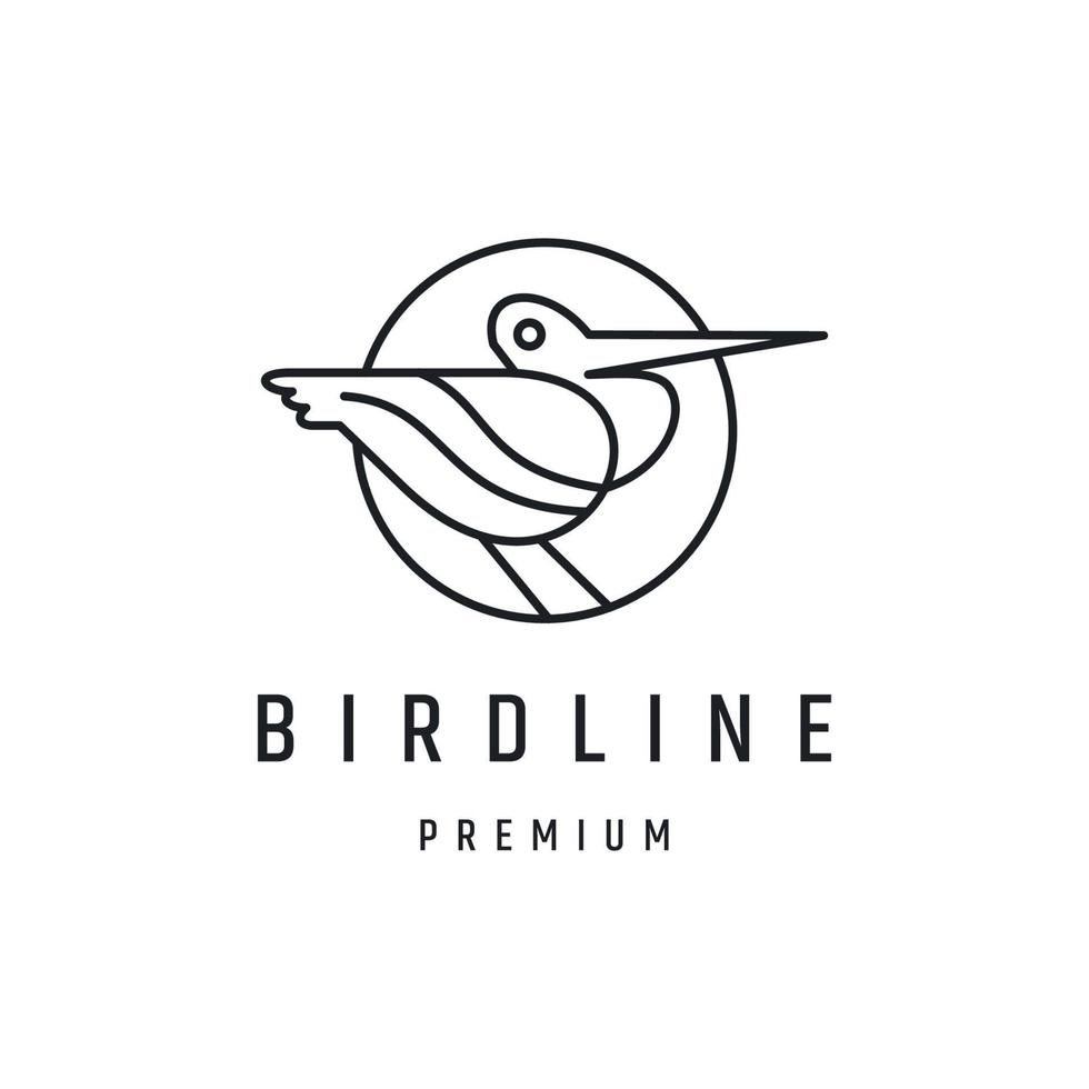 Bird Logo design with Line Art On White Backround vector