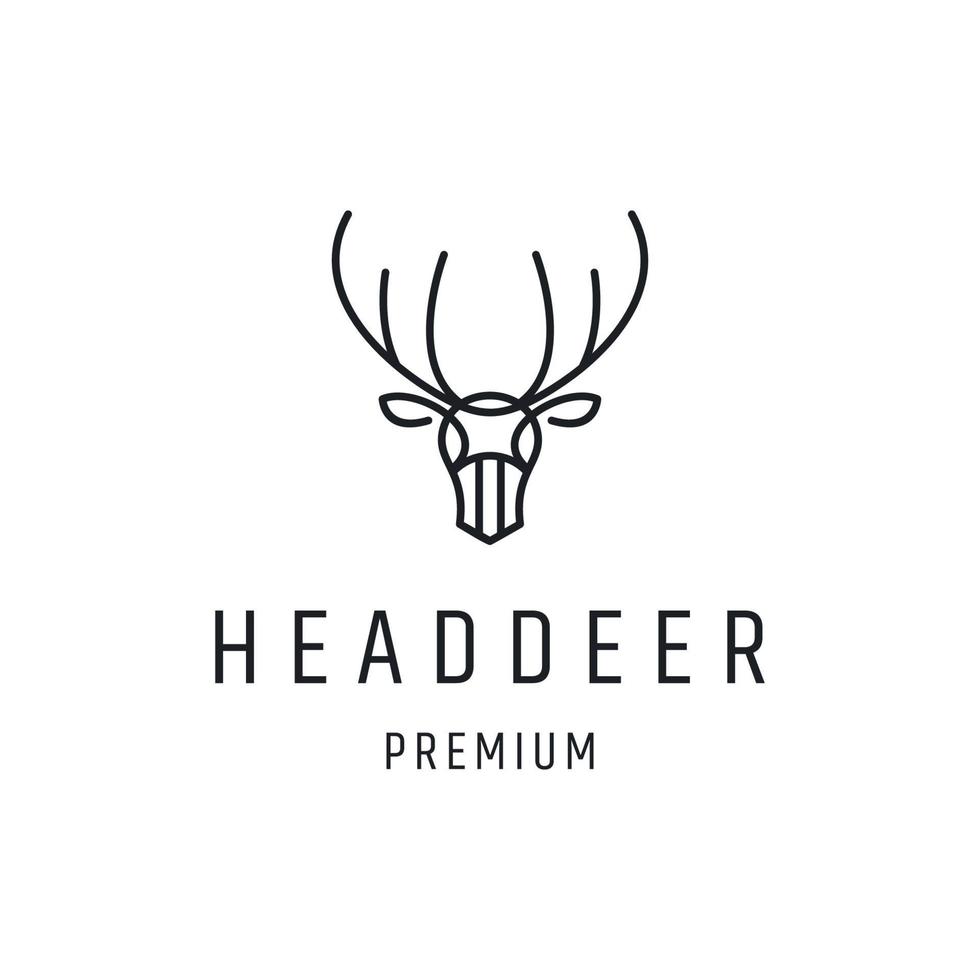 Head deer logo icon flat design template vector