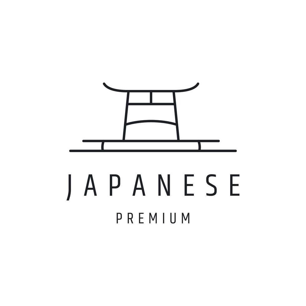 diseño de logotipo japonés con arte lineal sobre fondo blanco vector