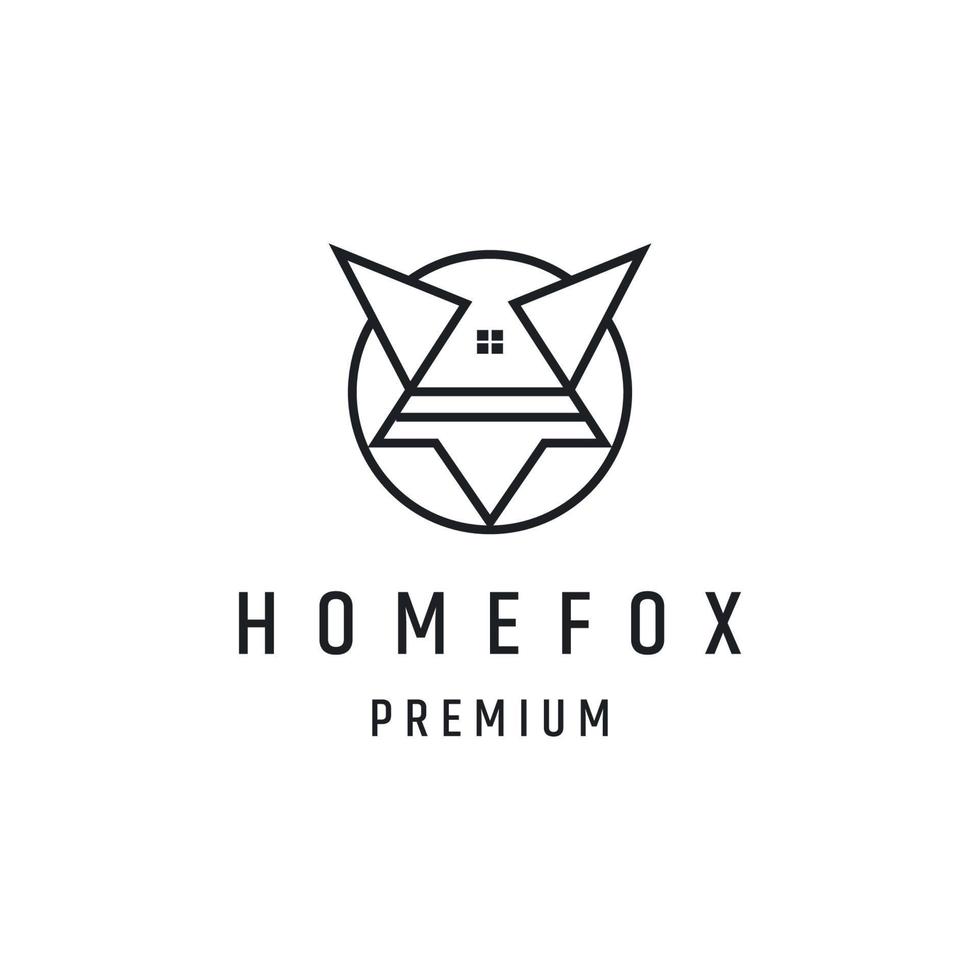 Home Fox logo linear style icon on white backround vector