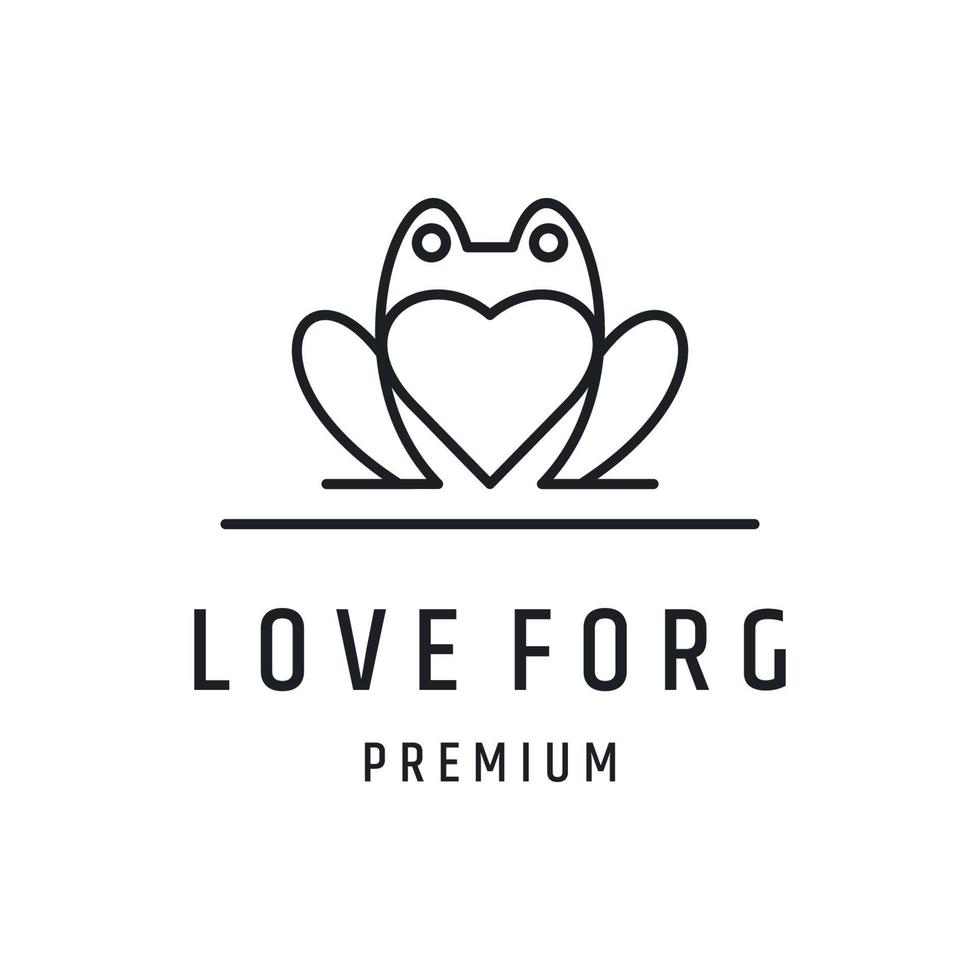 Love Forg Logo design with Line Art On White Backround vector