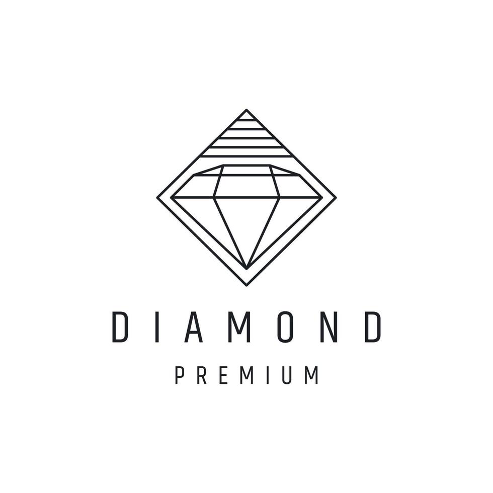 icono de estilo lineal del logotipo de la casa de diamantes en el fondo blanco vector