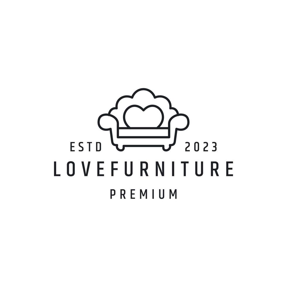 Love furniture logo icon design template vector illustration