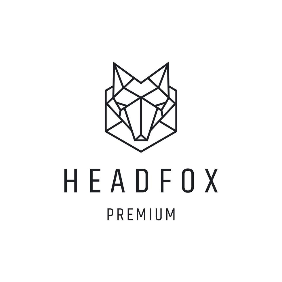 Head fox logo icon flat design template vector