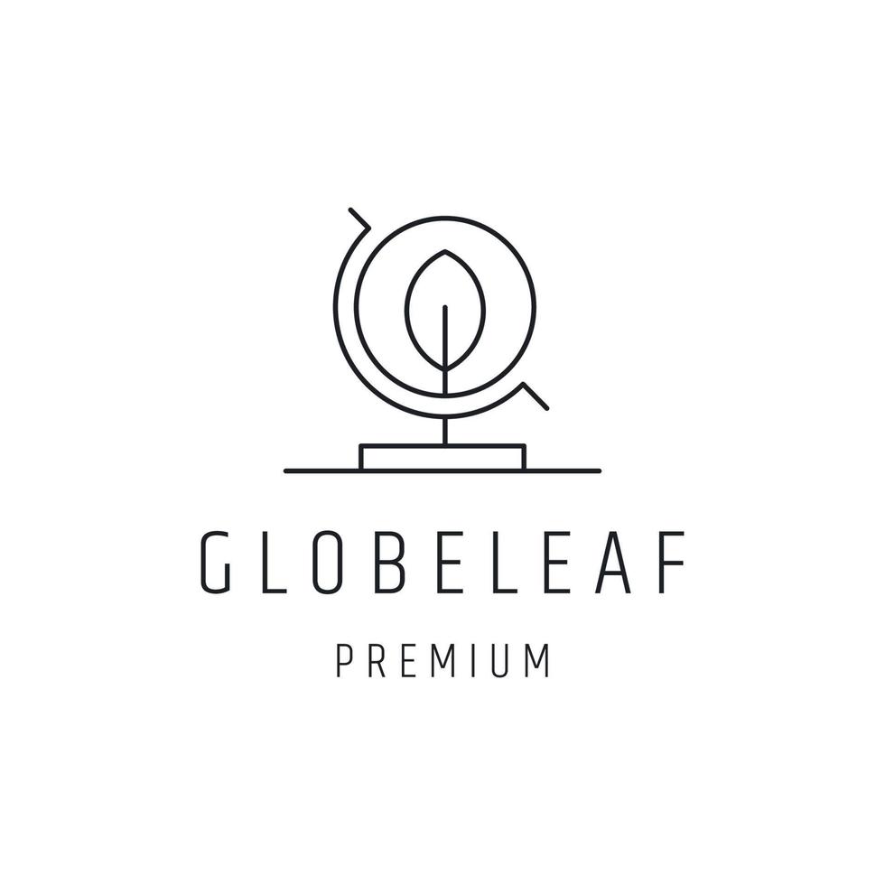 Global Leaf Logo design with Line Art On White Backround vector
