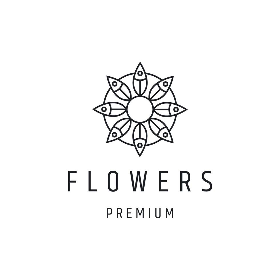 Flowers logo icon flat design template vector