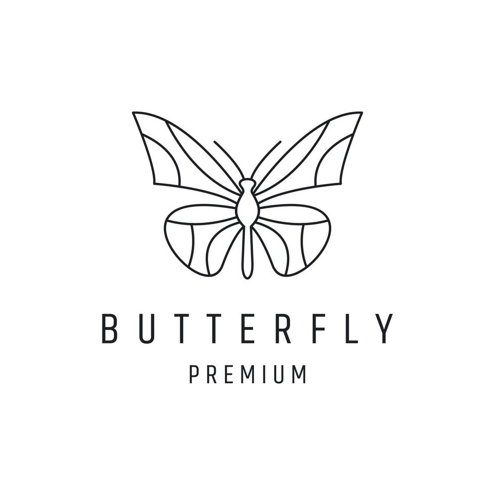 Logo design vector butterfly inspiration linear style icon on white backround