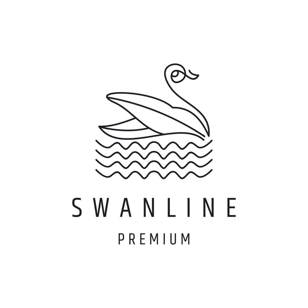 Swan logo linear style icon on white backround vector