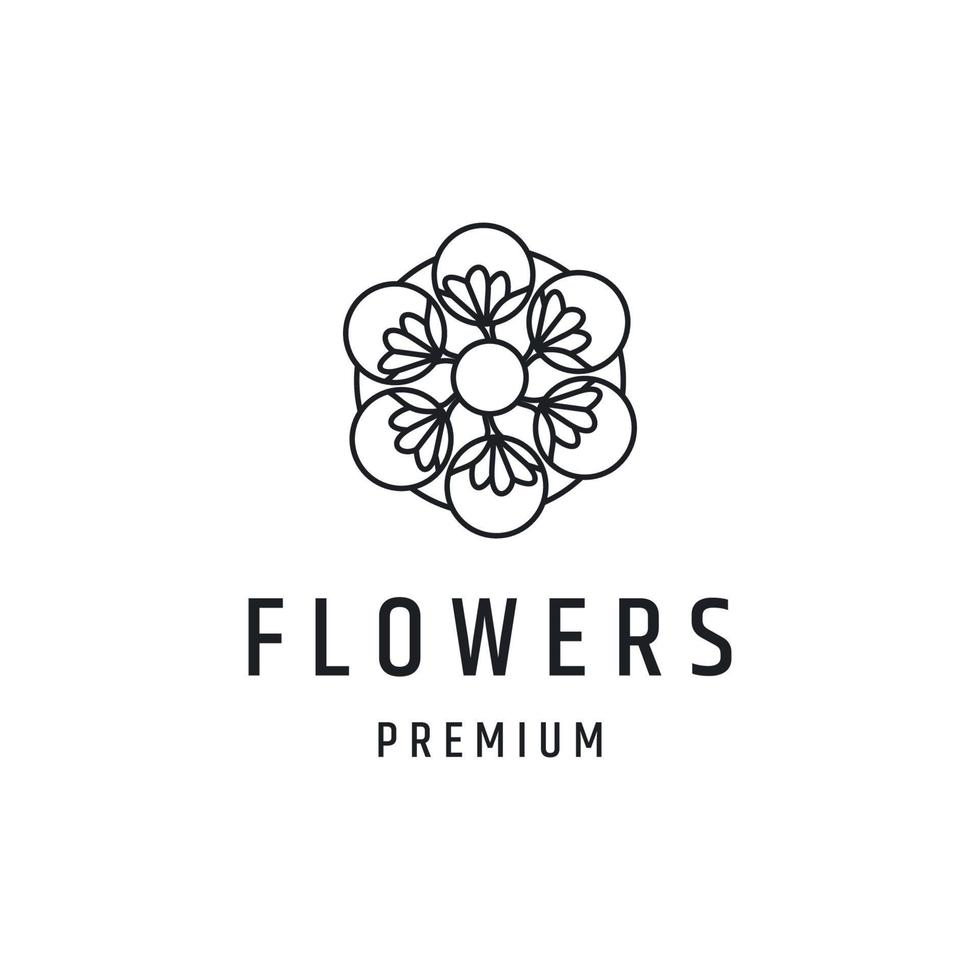 Ilustración de vector de plantilla de diseño de icono de logotipo de flores