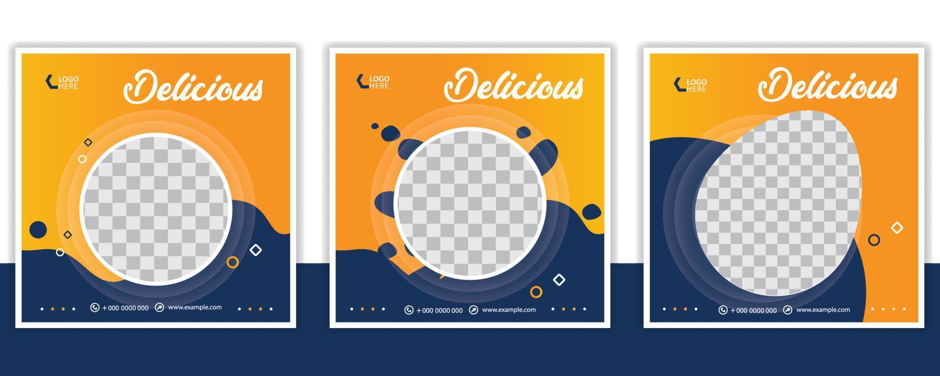 social media templates vector