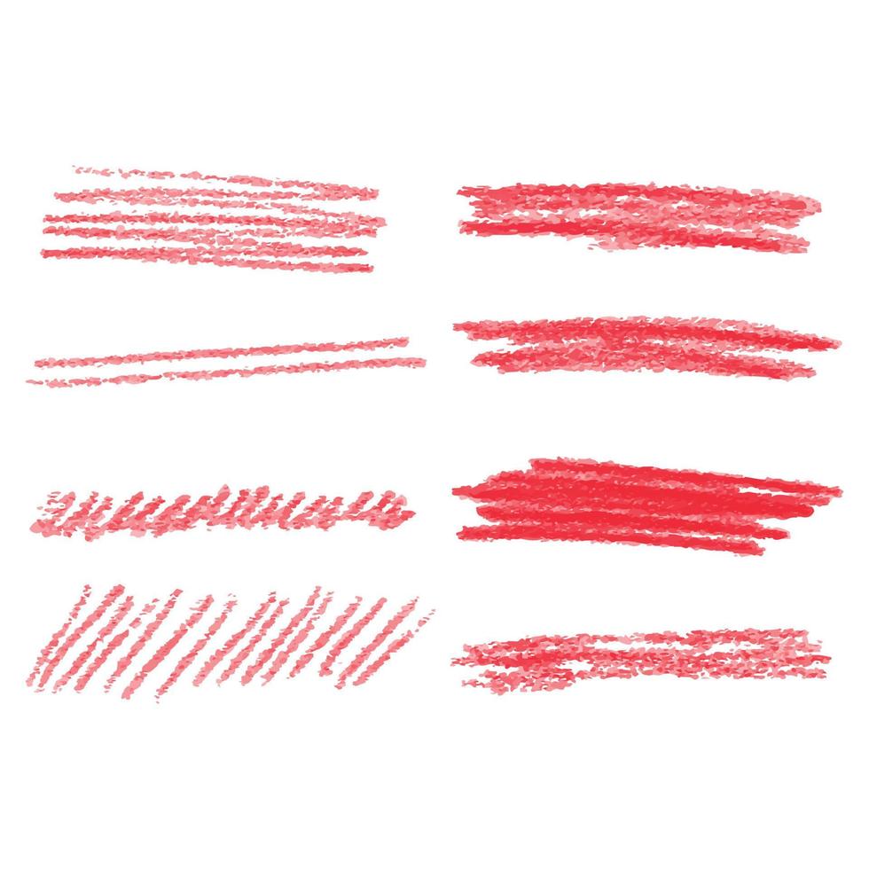 Red marker pen highlighter elements. Vector illustration