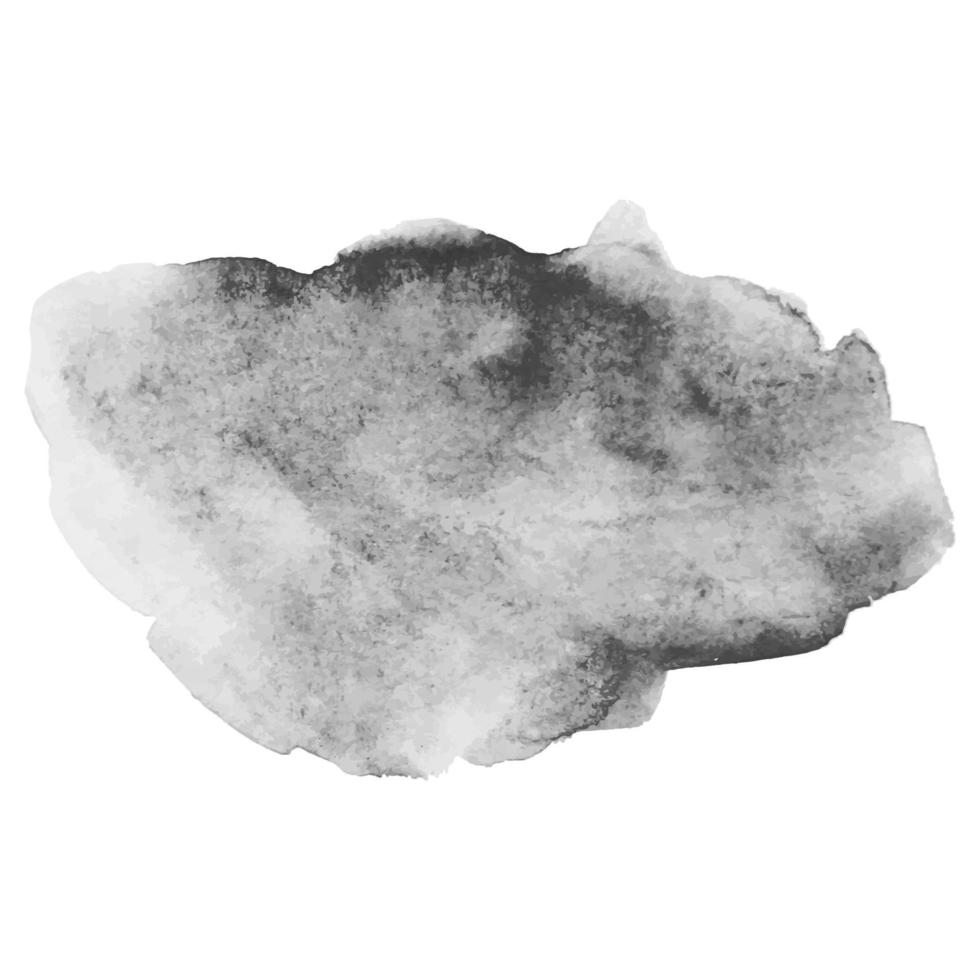 Gray watercolor bunner. Grayscale spot in grunge style. vector