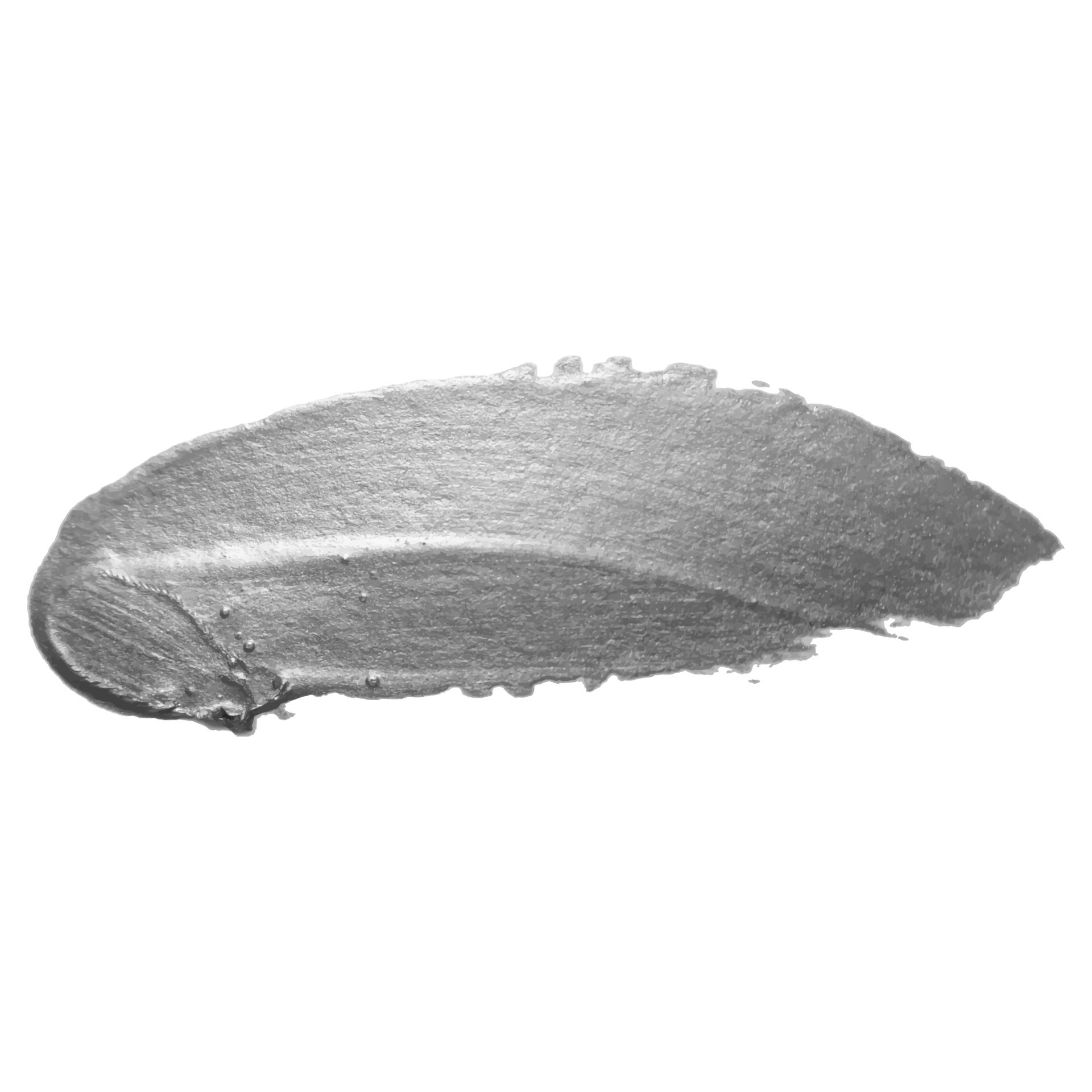 Vector silver metallic paint smear stroke. Make up swatches. Acrylic