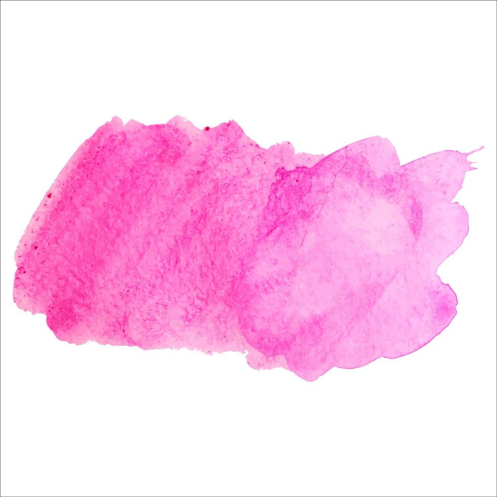 Abstract isolated pink vector watercolor splash. Grunge element for paper design. Vector illustration