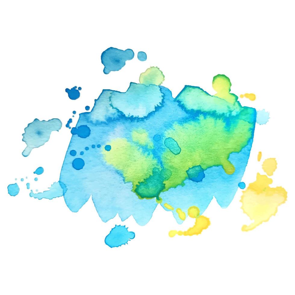 Colorful abstract watercolor stain with splashes and spatters. Modern creative background for trendy design. vector