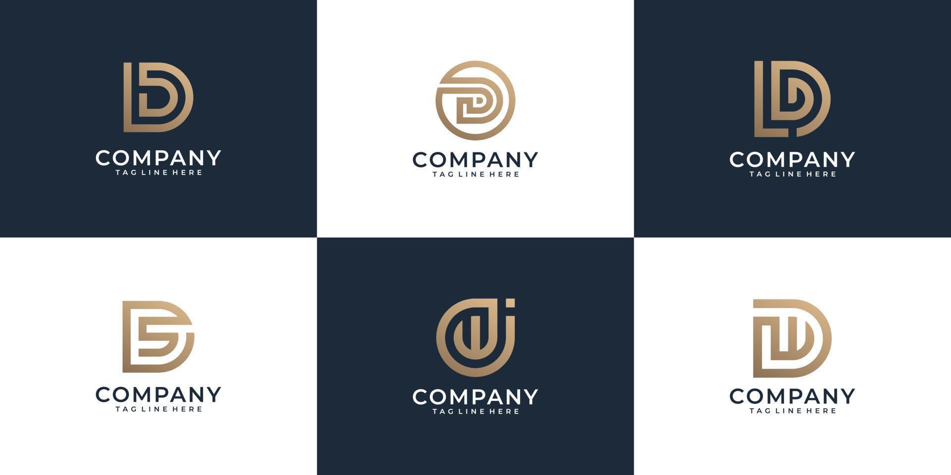 Set of letter d logo design inspiration vector