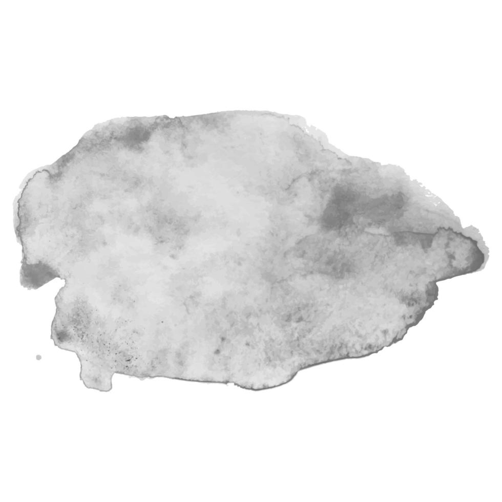 Gray watercolor bunner. Grayscale spot in grunge style. vector