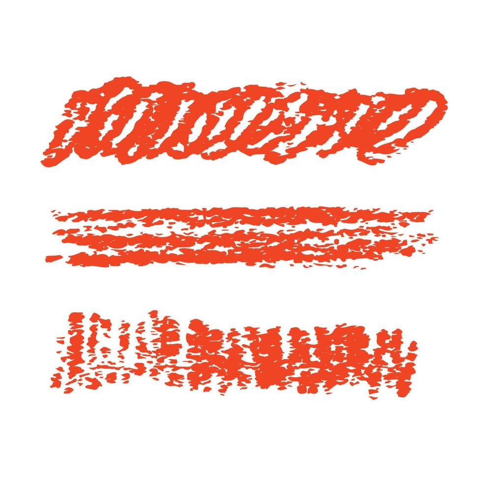 Red marker pen highlighter elements. Vector illustration