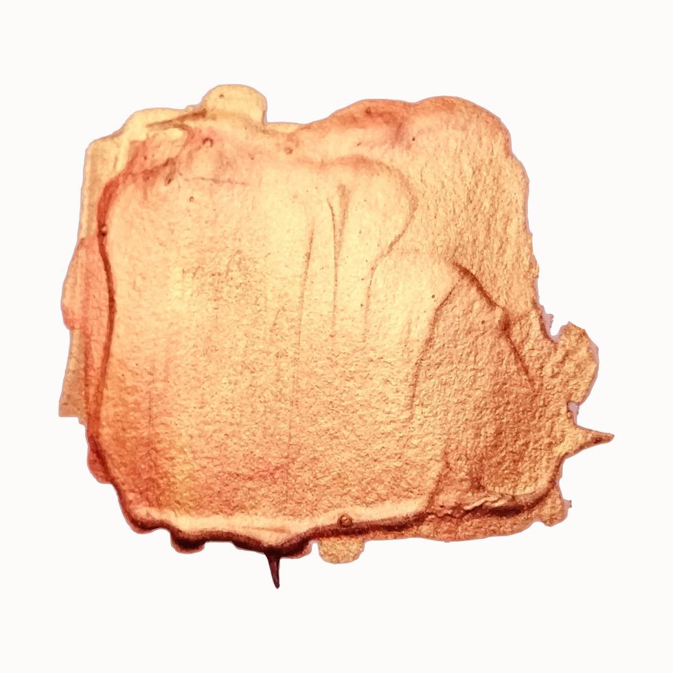 Gold Texture Blob Paint Stain Label. vector