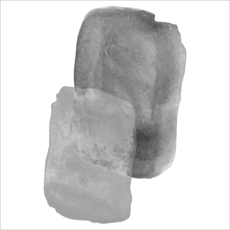 Gray watercolor bunner. Grayscale spot in grunge style. vector