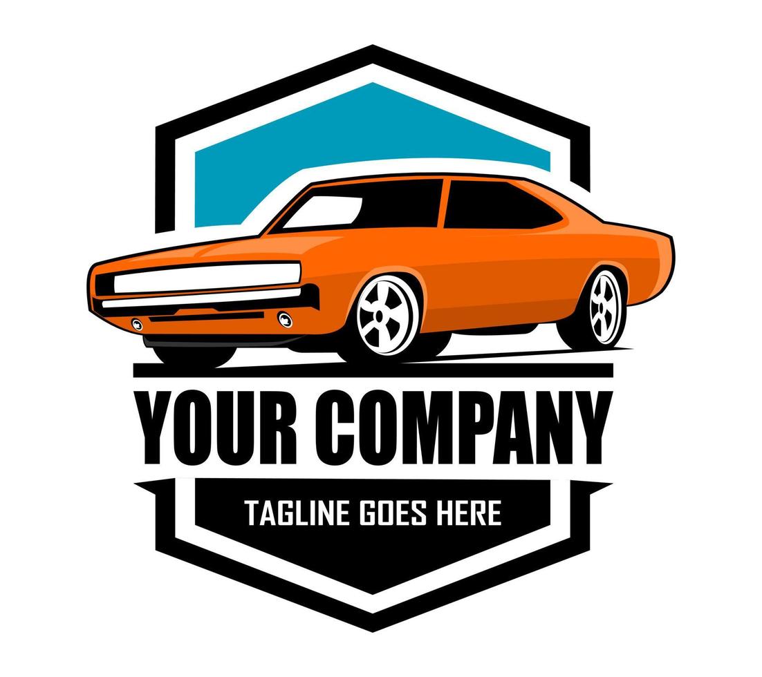 Muscle Car logo template for your company. Vector logo illustration