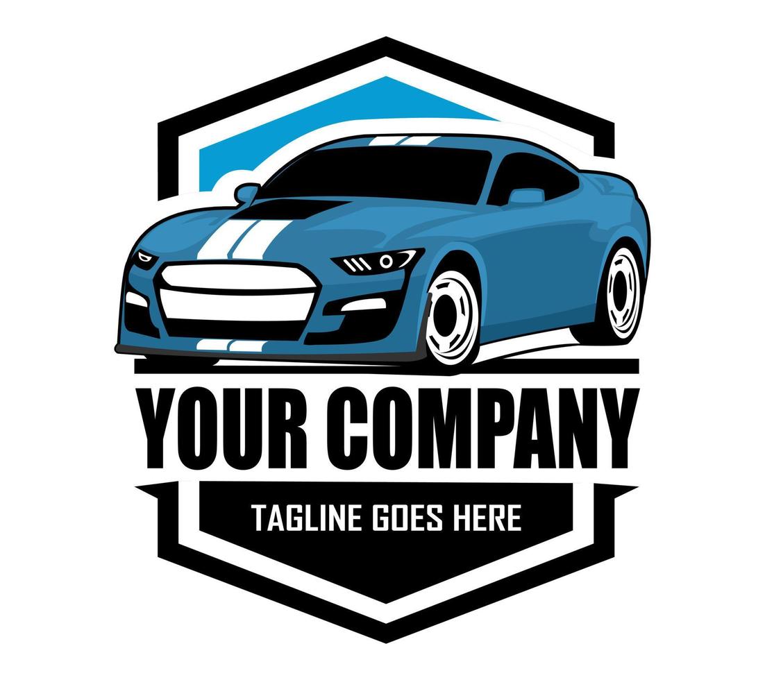 Muscle Car logo template for your company. Vector logo illustration