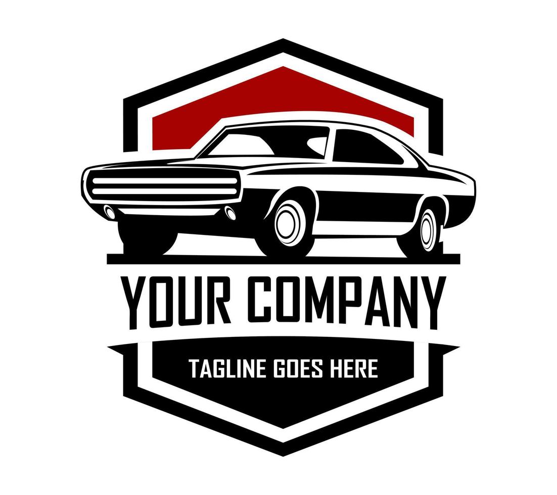 muscle car label, vector muscle car logo