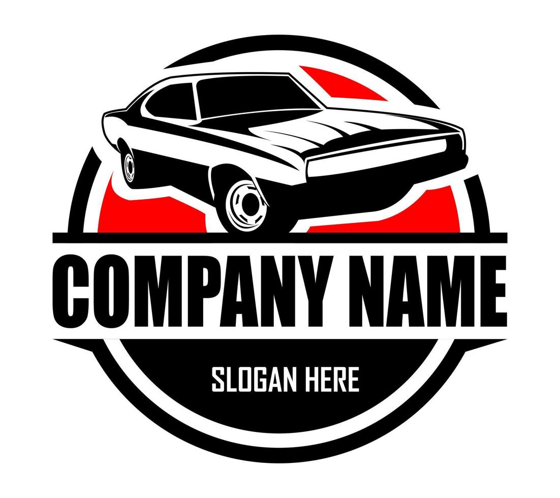 Muscle Car logo template for your company. Vector logo illustration