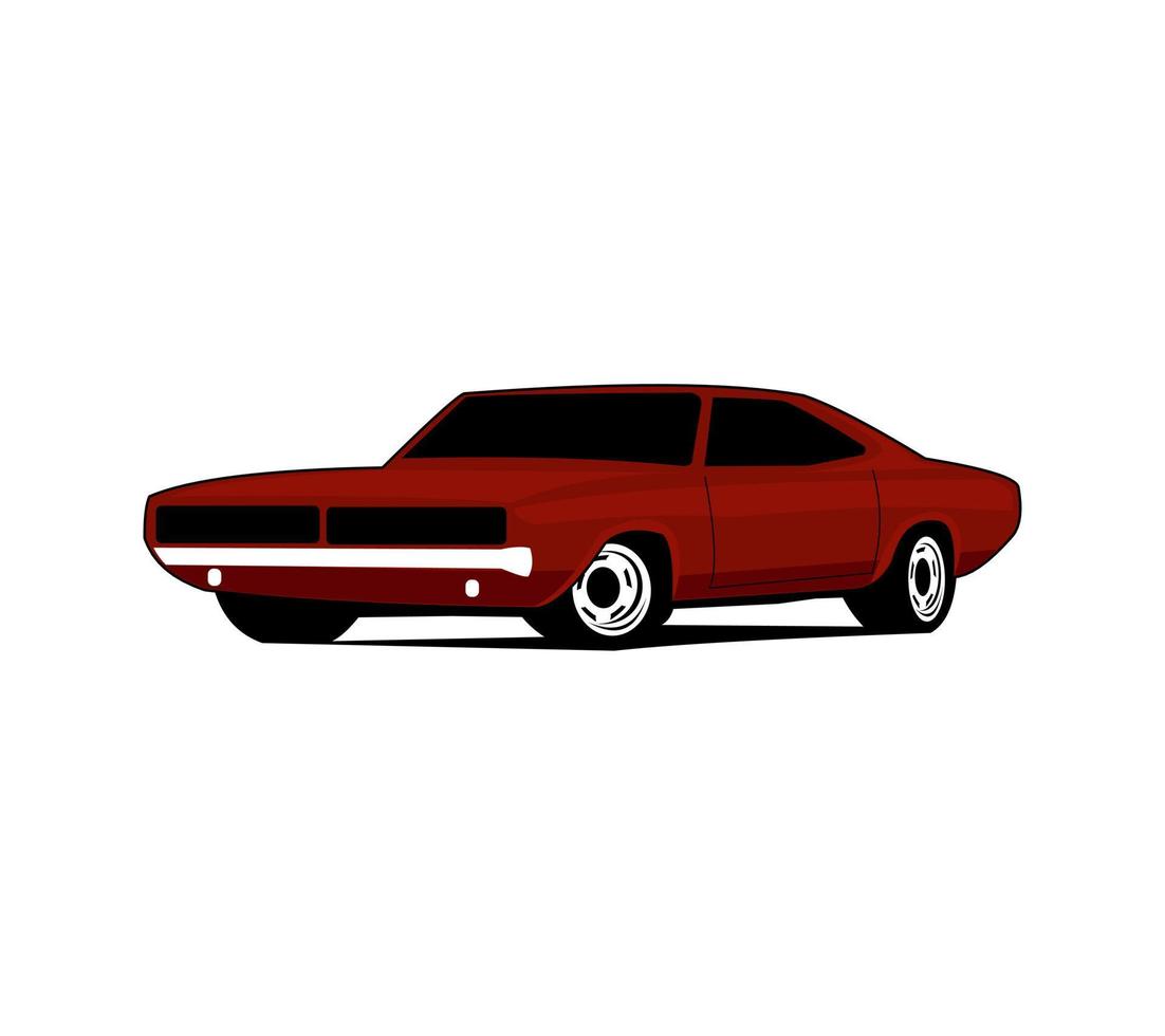 logotipo de muscle car - ilustración vectorial, diseño de emblema sobre fondo blanco vector