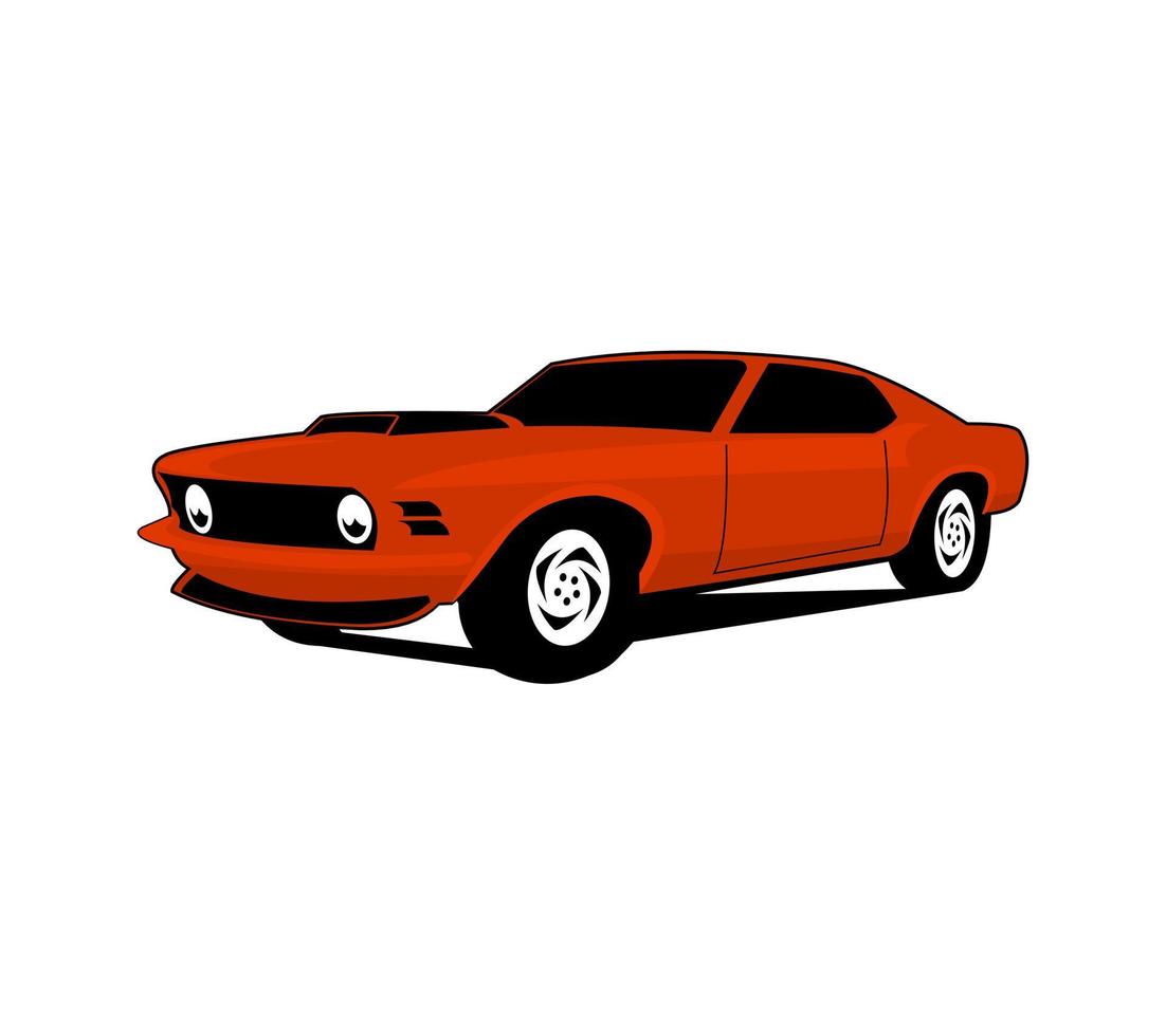 logotipo de muscle car - ilustración vectorial, diseño de emblema sobre fondo blanco vector