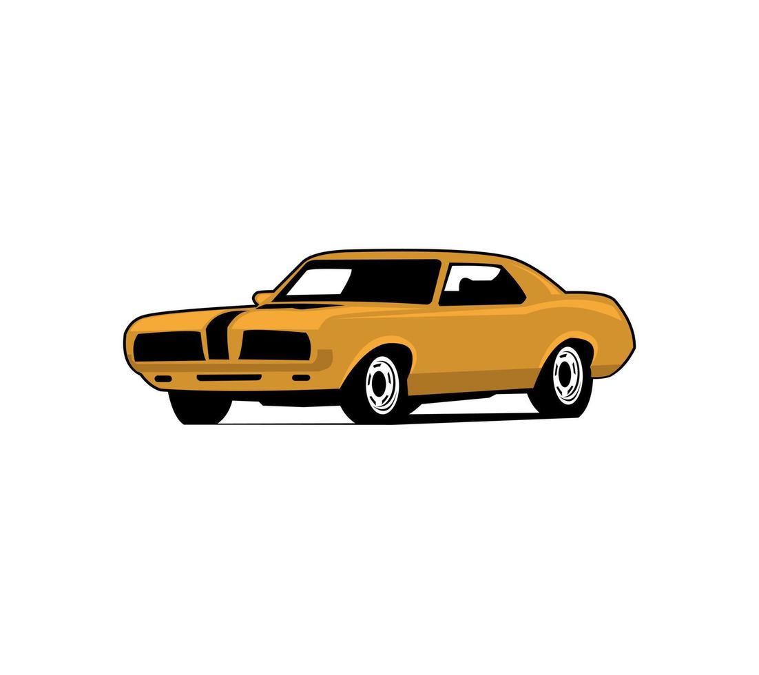 logotipo de muscle car - ilustración vectorial, diseño de emblema sobre fondo blanco vector