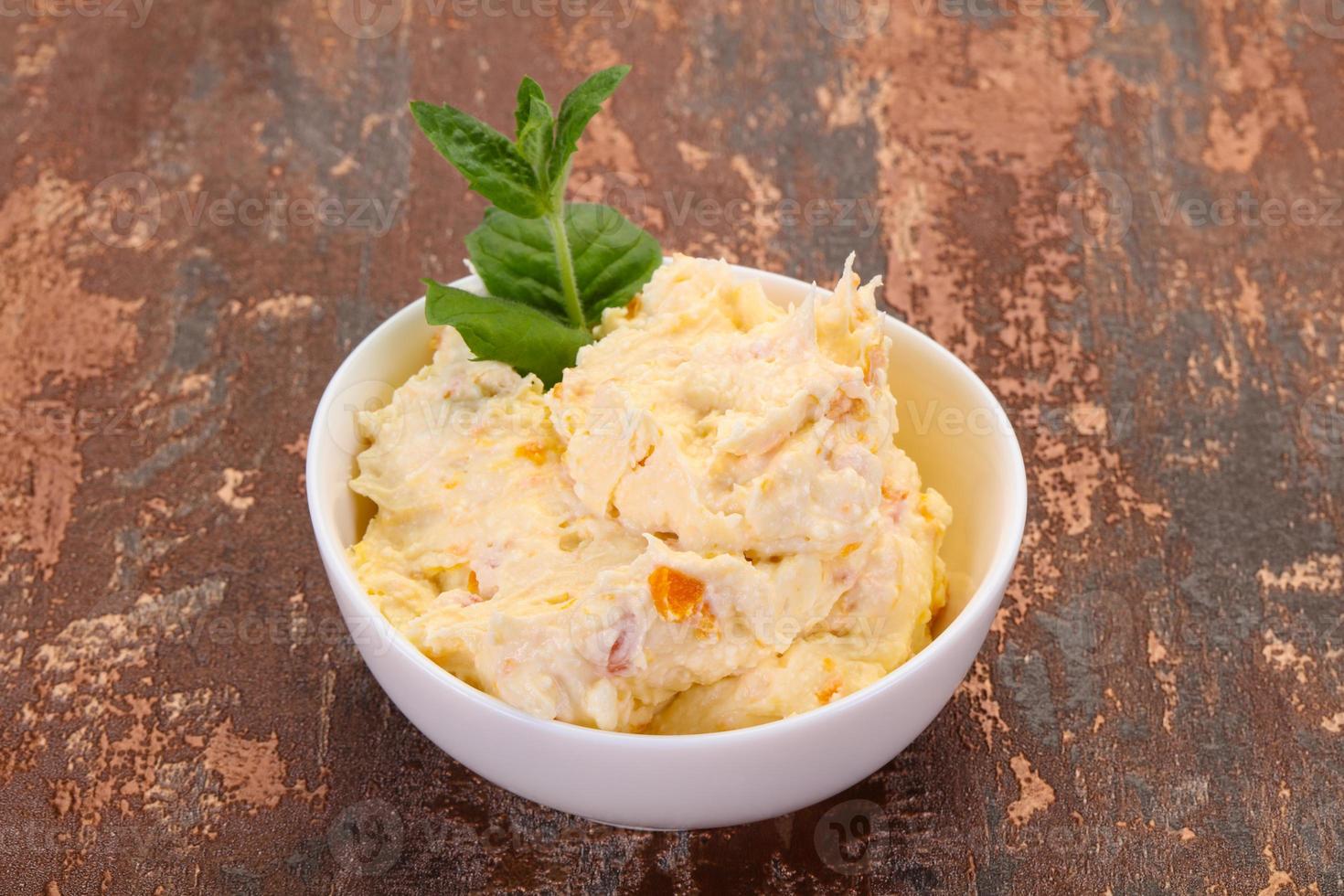 Curd with dry apricot photo