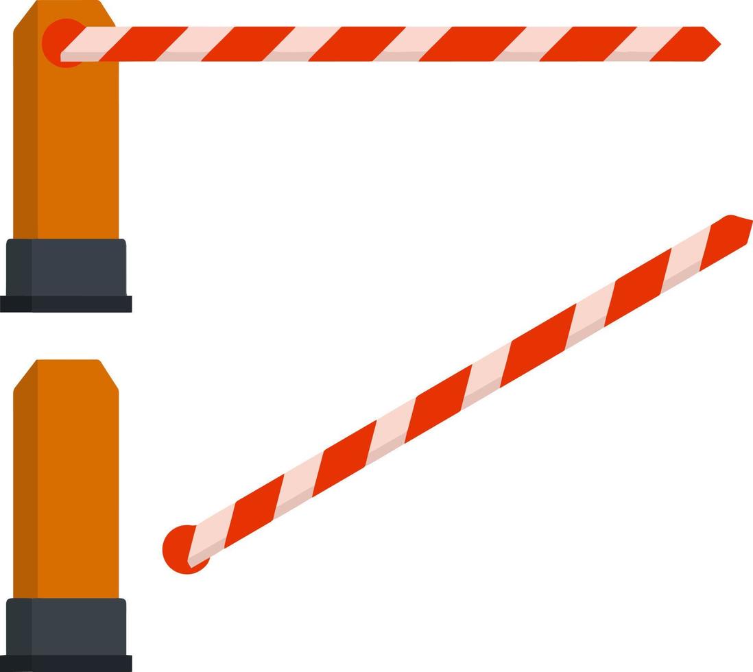White-red barrier gate. vector