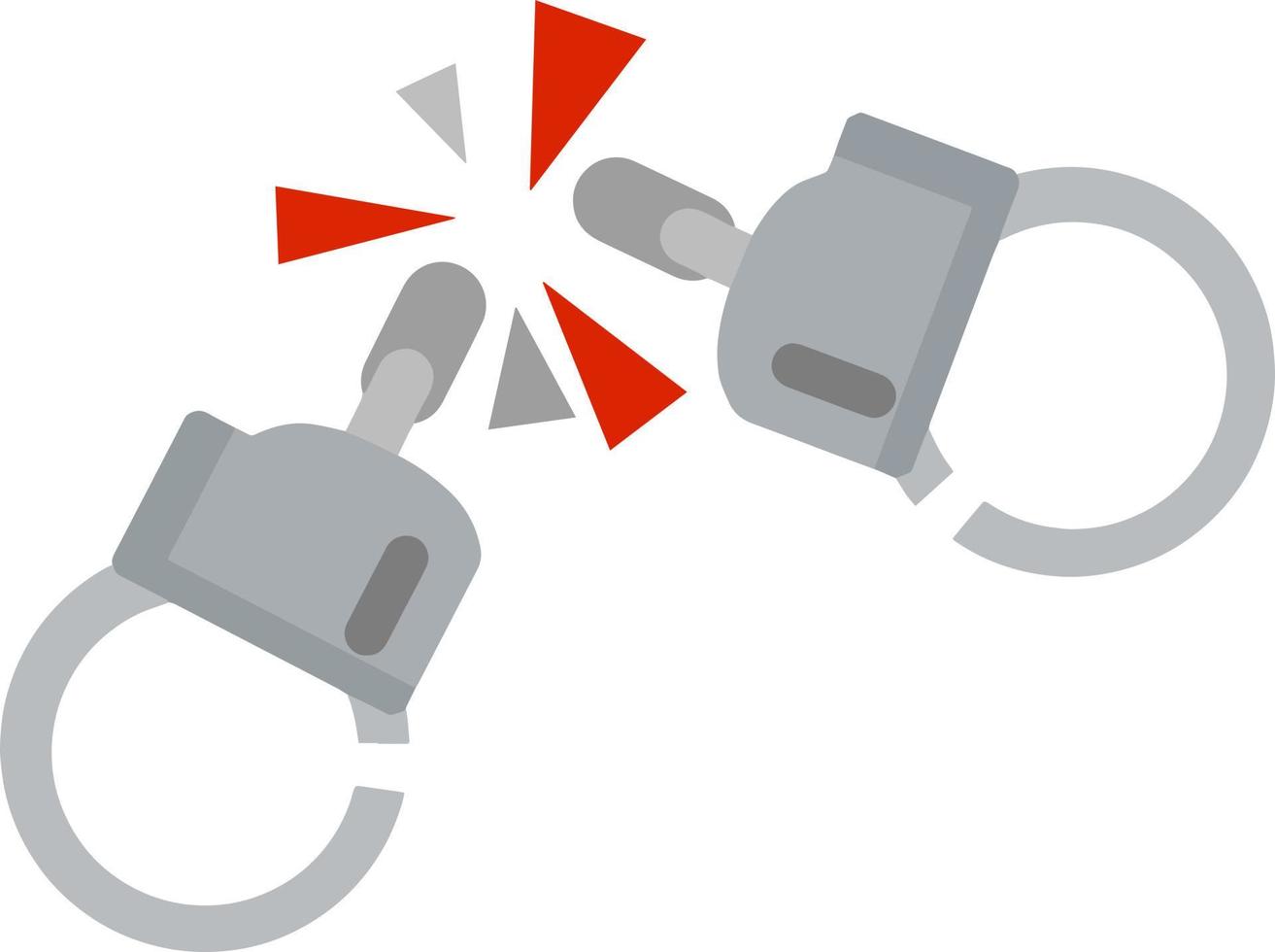 Handcuff. Icon of arrest of offender. Element of police and prisons. vector