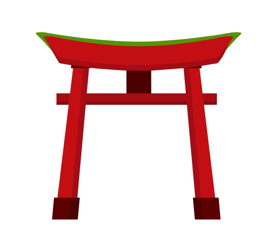 puerta roja ritual torii. símbolo nacional vector