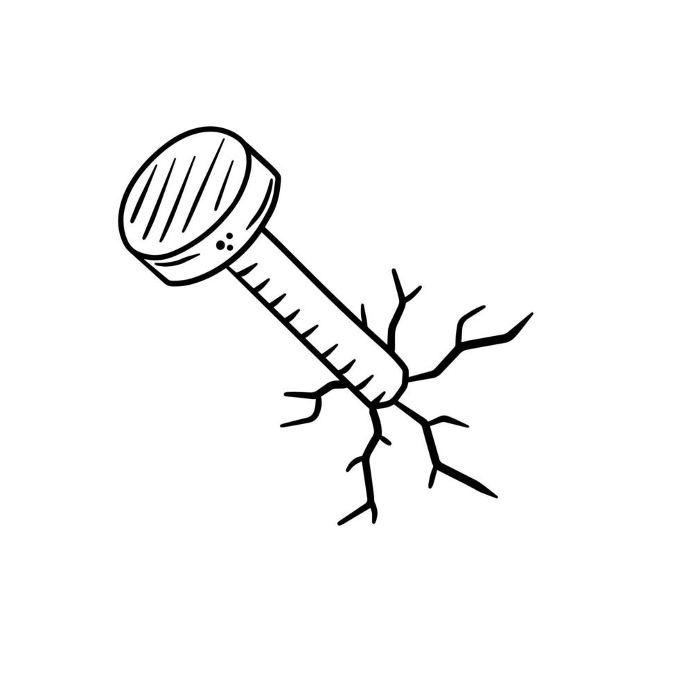 Nail. Peg driven into the wall. vector