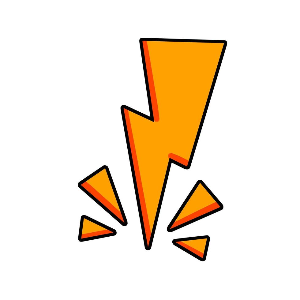 Lightning. Yellow icon. Symbol of speed vector