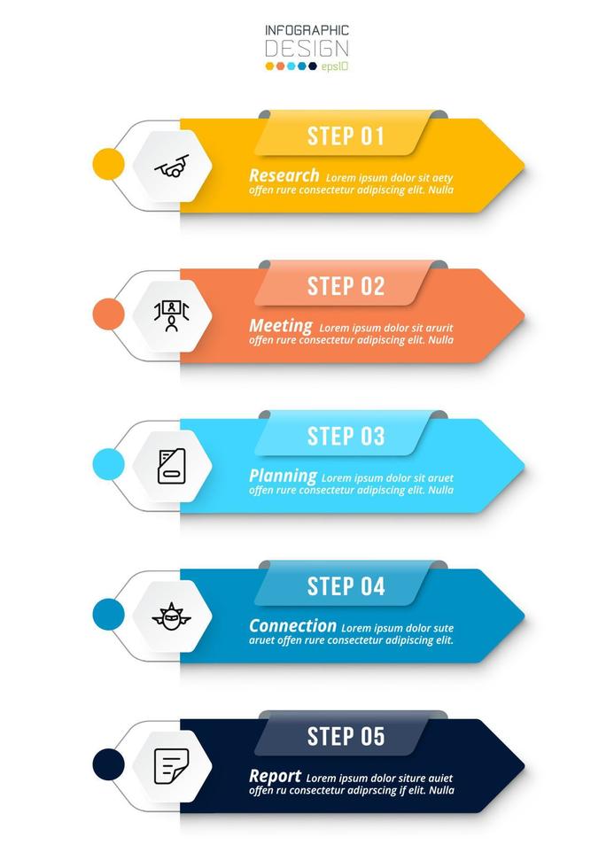 Infographic template business concept with workflow. vector