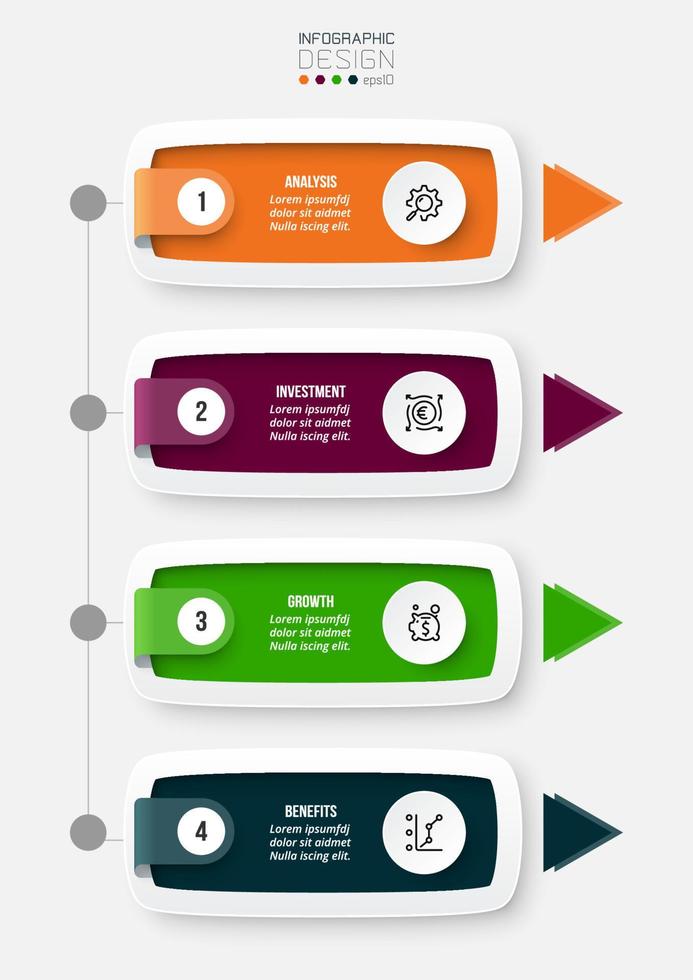 Infographic template business concept with workflow. vector