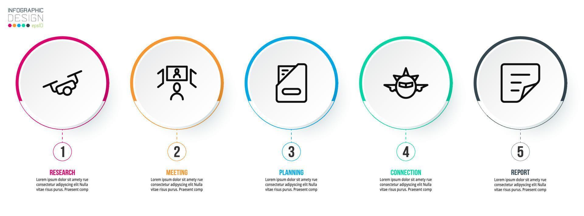 Timeline chart business infographic template. vector