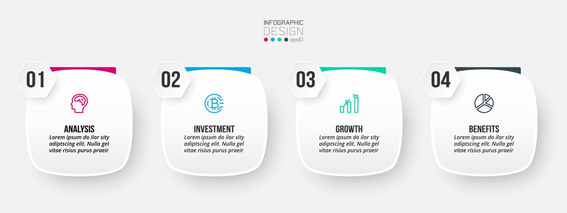 Infographic template business concept with step. vector