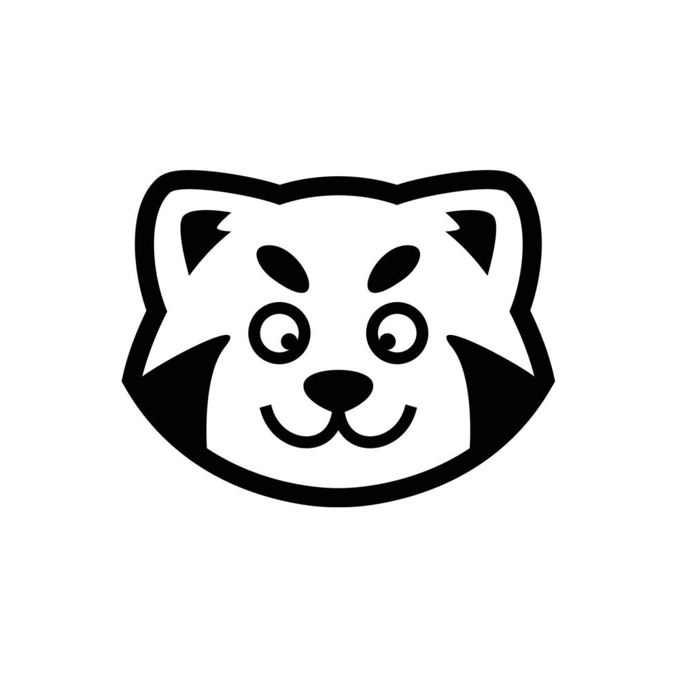 Head cat character vector template. Cute cat vector