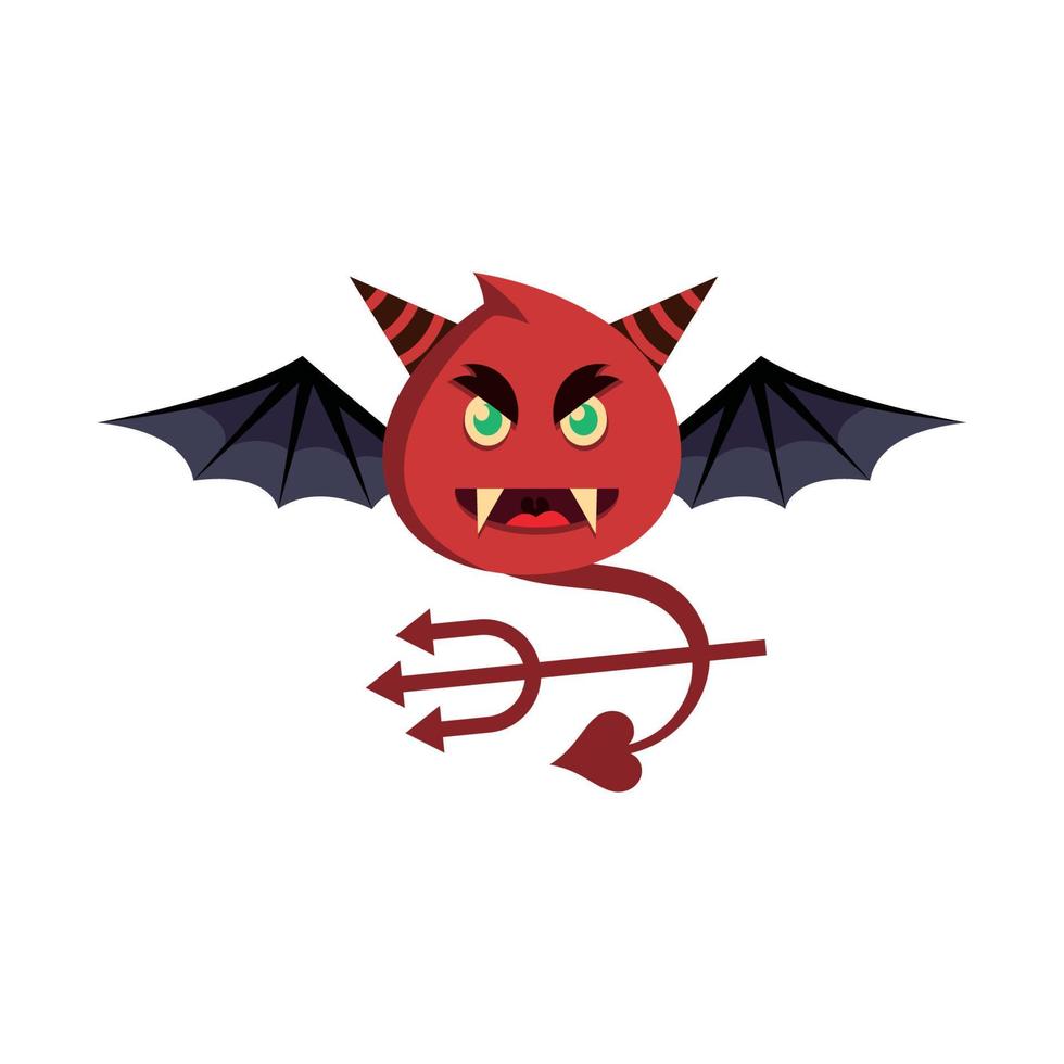 Cute red demon logo. Red devils vector. vector